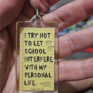 Yellow Keychain with Humorous Quote